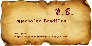 Mayerhofer Bogáta névjegykártya